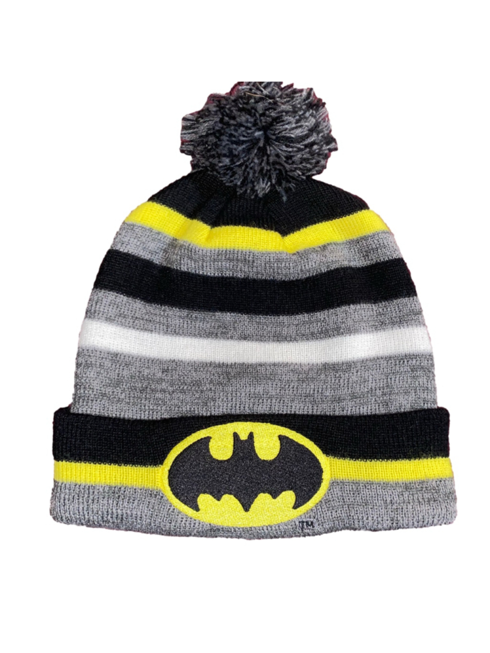 DC Comics Batman Beanie Hat One Size Black Grey Yellow